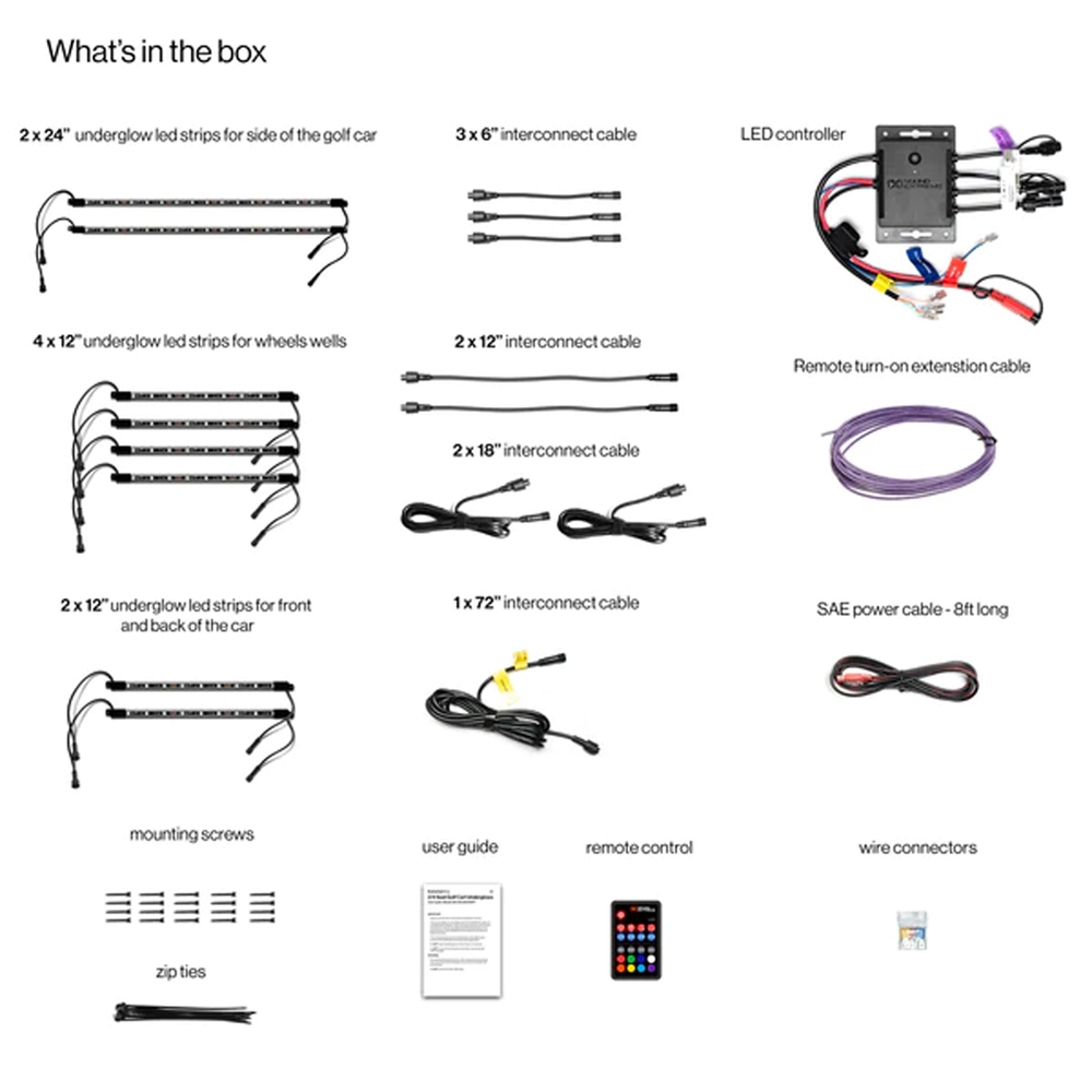 Ecoxgear Extreme Strips - 2/4 Seat Cart + LED Controller - SEI-LEDZ4UGLW24AU